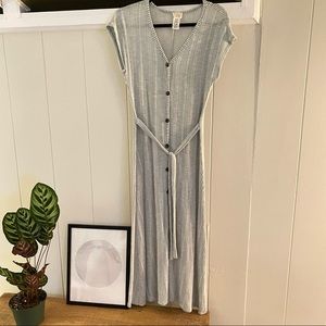 Light blue and white striped dress